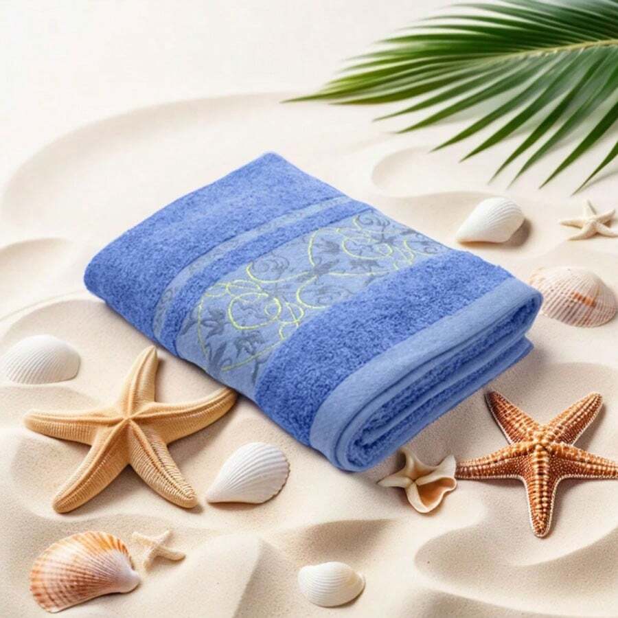 Bath Towels - Blue and White - View 1