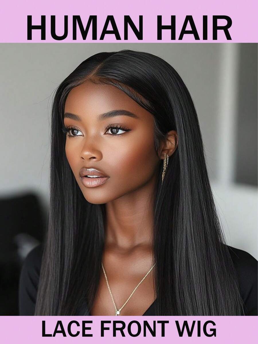 13x4 Transparent Lace Front Wig, 150% Density, Long Straight Human Hair Wig With Baby Hair, Natural Black Color For Women - Natural Black - View 1