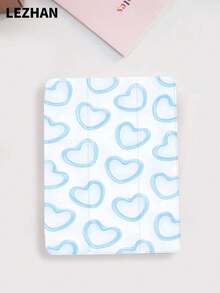 1pc Blue Heart Design Flat Tablet Protective Case With Pencil Slot, Shockproof, Tri-Fold Tablet Stand Protective Shell, Compatible With IPad 10.2", IPad Pro 11" 2021/2020/10th Gen, IPad (A16) 11" 11th Gen 2025, IPad 8th/9th/10th Gen, Galaxy Tab A8 10.5" 2022, Matepad 10.4"/Tab, Romantic Gift - Multicolor - View 4