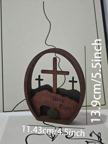 Christian Easter Resurrection Statue - "He Has Risen" 3D Cross Empty Tomb Home Decor