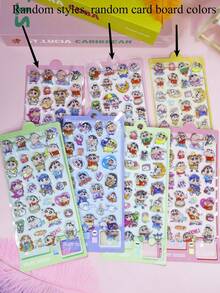 1张随机蜡笔小新3D贴纸，适用于DIY文具、日记装饰，轻薄透明贴纸 - 彩色 - 查看 8