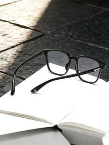 1副/2副复古方形高端轻便男士眼镜框，瘦脸无妆光学眼镜 - 無色 - 查看 4