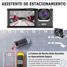 Car Dashcam, 1080P WiFi Dashcam, Front, Interior And Rear Driving Recorder, 24-Hour Loop Recording, Night Vision Motion Detection - A - View 6