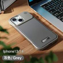 合金皮革磁吸式单件装香氛PU皮革和PC磁吸手机壳，兼容 16 Pro Max和Galaxy S26 Ultra，春季礼物 - 灰色 - 查看 17