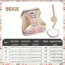 3pcs Set: Collar + Adjustable Vest-Style Harness + Leash, Suitable For Most Medium & Small Dogs & Cats, Indoor Play & Outdoor Walking, Leash Connector, Pet Walking Gear, Fashionable Pet Supplies, Comfortable Pet Apparel, Lightweight Pet Vest, Dog Walking Leash, Adjustable Pet Harness, For Dog Lovers - Multicolor - View 9