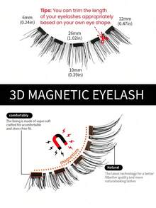 MAGEFY 4 Pares de Conjunto de Cílios Postiços Magnéticos - Cílios Reutilizáveis de Aparência Natural, Inclui Clipes Magnéticos, Pinça para Cílios, Aparador de Sobrancelhas, Cílios Falsos de Vison de 8-12mm, Adequado para Uso Diário, À Prova d'Água, Sem Necessidade de Cola, Estilo Cartoon, Designs de Cauda Pontuda Mistos, Alongam os Olhos, Delicado para Uso Diário, Essencial para Viagens. (Seja Paciente e Tente Algumas Vezes para o Primeiro Uso), O Comprimento dos Cílios Pode Ser Aparado - Cílios naturais - Visão 6