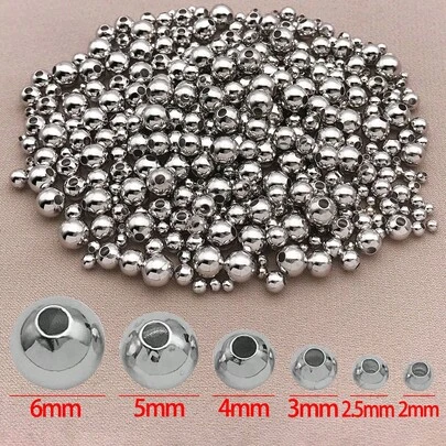 30/100颗18K包金隔珠，无缝光滑金属圆珠，不易褪色，适用于珠宝制作，如项链、耳环、吊坠等，也适用于DIY工艺品制作。