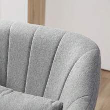 Swivel Armchair, Height-Adjustable Swivel Armchair, Retro-Style Accent Chair, Reclining Armchair With Back Cushion For Living Room, Linen, Grey - Grey - View 8