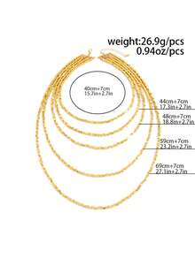 1pc Bohemian Style Geometric Square CCB Beaded Multi-Layer Necklace, Elegant Luxurious Casual Daily, Party, Date, Women's Festival Versatile Jewelry Gift - Necklace - View 4