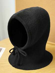 1pc Solid Color Hat & Scarf Set, Warm & Comfortable For Autumn/Winter - Multicolor - View 3