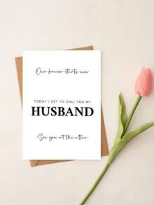 1pc Romantic Wedding Groom Card -Elegant, HeartfeltMessage Include, Perfect Gift From Brideg... - Multicolor - View 6