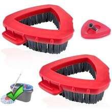 Spin Scrub Brush, 2 Pack Mop Head Replacements Compatible For O Ceda RinseClean 2 Tank System, Hard Bristle Cleaning Brush For Tile, Shower Cleaner Scrubber Brush, With Mop Base - / - Xem 1