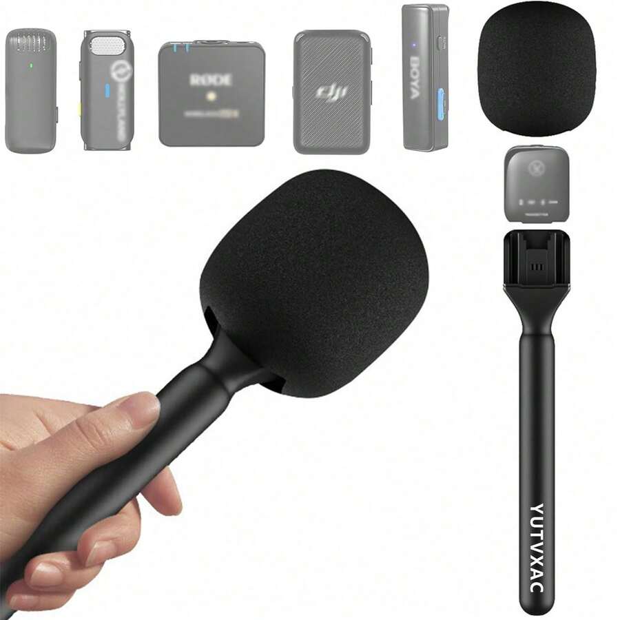 Microphone Stand For Rode Wireless GO II, Compatible With Hollylandia Handheld Wireless Microphone, Effective Noise Reduction, Suitable For Weddings, Street Photography, And Short Video Interviews - Black - View 1