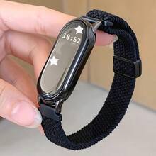 Woven Nylon Magnetic Clasp Strap For Xiaomi Mi Band 10/9/8, NFC Version Compatible, Adjustable Length, Skin-Friendly Soft & Breathable, Fashionable Unisex Replacement Wristband For Smart Fitness Tracker - Multicolor - View 13