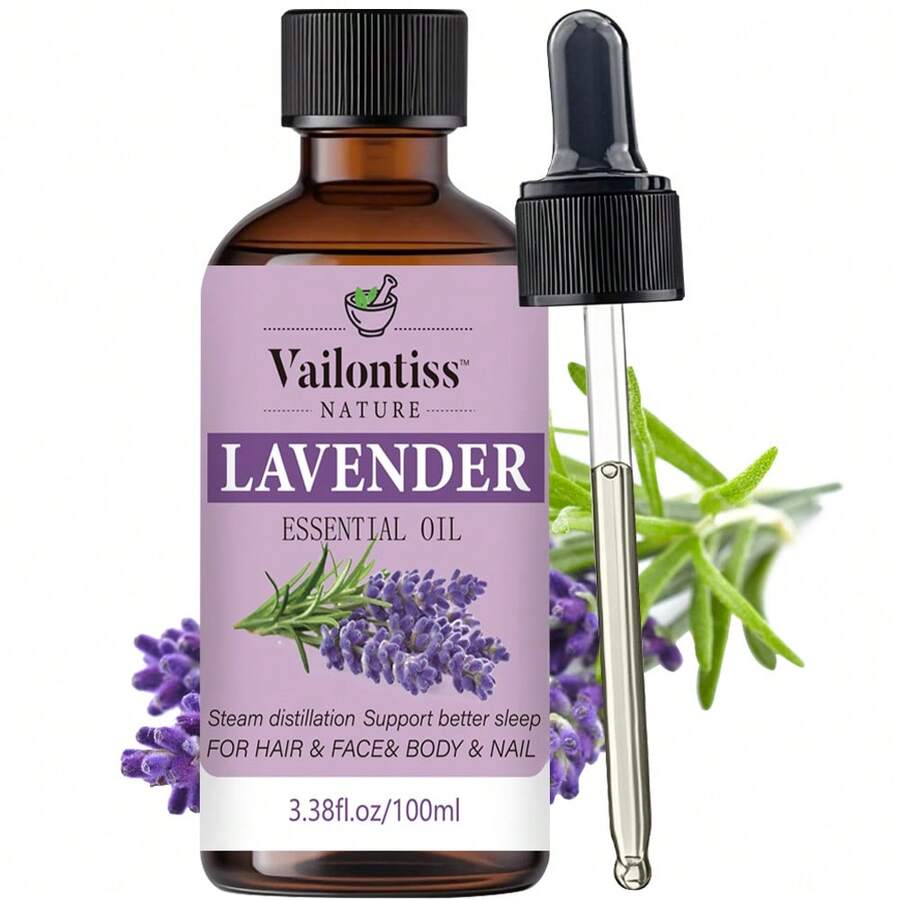 Vailonliss Aceite esencial de lavanda | Aroma calmante para relajación, aromaterapia y masaje - Lavanda - Ver 1