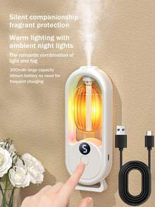 1 pieza Difusor de aroma automático y difusor de aceites esenciales, ambientador eléctrico para el hogar, montado en la pared/sobre la mesa, con luz nocturna de color, 5 modos de funcionamiento, adecuado para dormitorio, oficina, habitación de mascotas, decoración del hogar, eliminación de olores en el baño, gran regalo para mujeres. 6 aceites esenciales con fragancias disponibles (p. ej. lavanda, jazmín, Shangri-La, lirio, gardenia, etc.) - Blanco - Ver 11