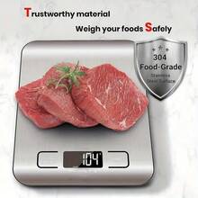 1 pièce Balance de cuisine numérique haute précision, avec écran LCD, capacité de 22 lb/10 kg, précision de 1 g, 6 réglages d'unité (g/oz/lb/kg), fonction Tare, plateforme en acier inoxydable facile à nettoyer, indicateur de batterie faible, convient pour la cuisson, la cuisine, la préparation de café, la bijouterie, etc. - Argent - Voir 7