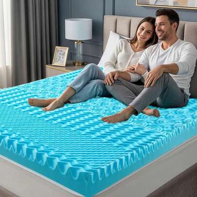 7-Zone Orthopedic Mattress Topper 10/5cm High-Density PU Foam Pressure Relief Back Support For Better Sleep All Sizes