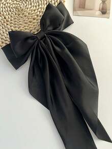 2个装女士超大黑白蝴蝶结发夹，大号蝴蝶结长尾缎面丝滑发带蝴蝶结发夹，马尾发卡，适合成人和青少年，春夏时尚配饰 - 彩色 - 查看 12