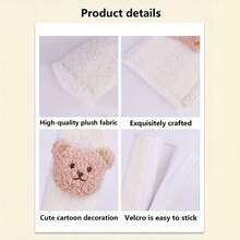 1个熊形羊羔肩垫，适用于汽车安全带，可作为安全带配件的保护套 - 熊頭安全帶護肩套 - 查看 5