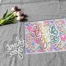 Creative Thank You Dies, DIY Scrapbooking Album And Embossing Stencil, Greeting Card Making Tool, Card Paper Cutting Crafts ,Gift Card Making Template Die Cuts. - Silver - View 3