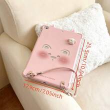 Cute Pink Dog Compatible With IPad Pro 13 Inch Tablet Soft Case, With Beads, Ear Chain Strap Suitable For IPad Air, IPad Air 11-Inch M3 M2, Apple IPad Mini 1/2/3/4/5/6/7/8, 2021/2019/2022/2024 Models - Pink - View 17