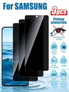 3片装，兼容三星系列，隐私屏幕保护膜，侧边隐私保护，钢化玻璃曲面边缘，防窥隐私保护，防水渍，防指纹，高硬度材质防刮花，采用优质粘合剂，易于安装，手机配件，防碎裂，兼容三星Galaxy A14/A15/A16/A34/A54/S23 FE/A05s/A35/A36/S20/S21/S22/S23/S24/S25 Ultra系列等。屏幕保护必备，适用于日常、办公、家庭使用。日常办公家用手机屏幕保护膜，防窥防水防震防摔防刮花。 - 黑色 - 查看 47