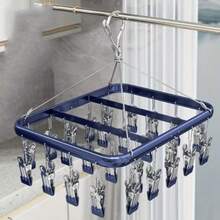 1pc Sock Drying Rack, Clothes Hanger With Multiple Clips, Multi-Functional For Drying Socks, Underwear, Laundry On Balcony - Multicolor - View 6