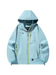 女款秋冬戶外運動登山休閒時尚夾克外套 - 灰色 - 查看 2