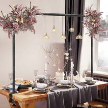 1Set Over The Table Rod Stand With Clamps, Adjustable Length Table Arch Stand, Metal Table Backdrop Stand, Table Hanging Decor Rod For Wedding, Birthday, Halloween, Christmas Party (Golden Black) - Multicolor - View 2