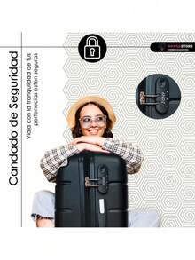 Nueva, Maleta Viaje en Cabina, Evita Filas, Ahorra tiempo, Maleta, Viajes Vacaciones,  Ligereza, Diseño Moderno, Equilibrio, Perfecto, Full Color,  Ideal, Equipaje Gratis, Suave,  Reforzada, Alta Resistencia, Comodidad, Tonos llamativos, Juvenil, Movilidad, Varios Colores, , Tamaño Estándar, Silencioso, Adaptable, Avion, Azul, Rosa, Negro, Plateado, Lila, Menta, Colores, Kit, Importante, Profesional, Perfecta - Negro - Ver 8