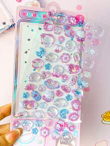 3D苹果贴纸，水晶鼻梁贴纸，手机壳装饰贴纸。装饰贴纸礼品。家居装饰，派对装饰，生日礼物，各种节日礼物，时尚单品。DIY。送给朋友或伴侣的礼物。毕业典礼礼物。 - 彩色 - 查看 4