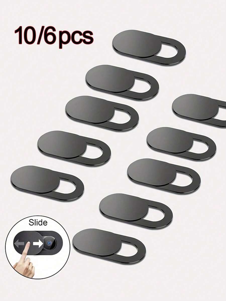 [2pcs/5pcs/10pcs] Black Metal Lens Cover, Camera Privacy Protection Cap, Fashionable & Discreet Design, Ideal Gift (Ramadan Phone Accessories)