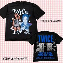 Twice This Is For World Tour Part 2 T-Shirt, Four Twice Shirt, Twice Ready To Be Tour, Twice Jihyo World Tour Shirt, Twice Kpop Shirt - 黑色 - 查看 1