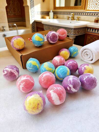 19 piezas MUZA PERI Mini Bombas de baño con estilo Y2K coloridas, bombas de baño de burbujas asequibles y lindas, relajantes bombas de baño de spa, regalo de belleza para adolescentes