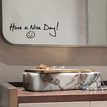 "Have A Nice Day!"Positive Affirmation Sticker Smiling Face Decal - Multicolor - View 2