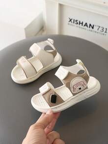 婴儿时尚凉鞋，男女通用防滑软底休闲百搭魔术贴婴儿幼儿凉鞋 - 米色 - 查看 1