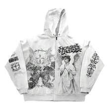 Cardigan Sweater American Spring And Autumn New Angel 3D Printed Hoodie Zipper Men's And Women's Same Loose Sweater Y2K Retro Style - 白色 - 查看 6