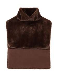 Áo khoác gile giả lông thú kiểu cổ điển dành cho nữ, thích hợp cho mùa Thu/Đông. - màu nâu - Xem 8