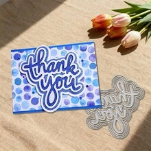 Creative Thank You Dies, DIY Scrapbooking Album And Embossing Stencil, Greeting Card Making Tool, Card Paper Cutting Crafts ,Gift Card Making Template Die Cuts. - Silver - View 4