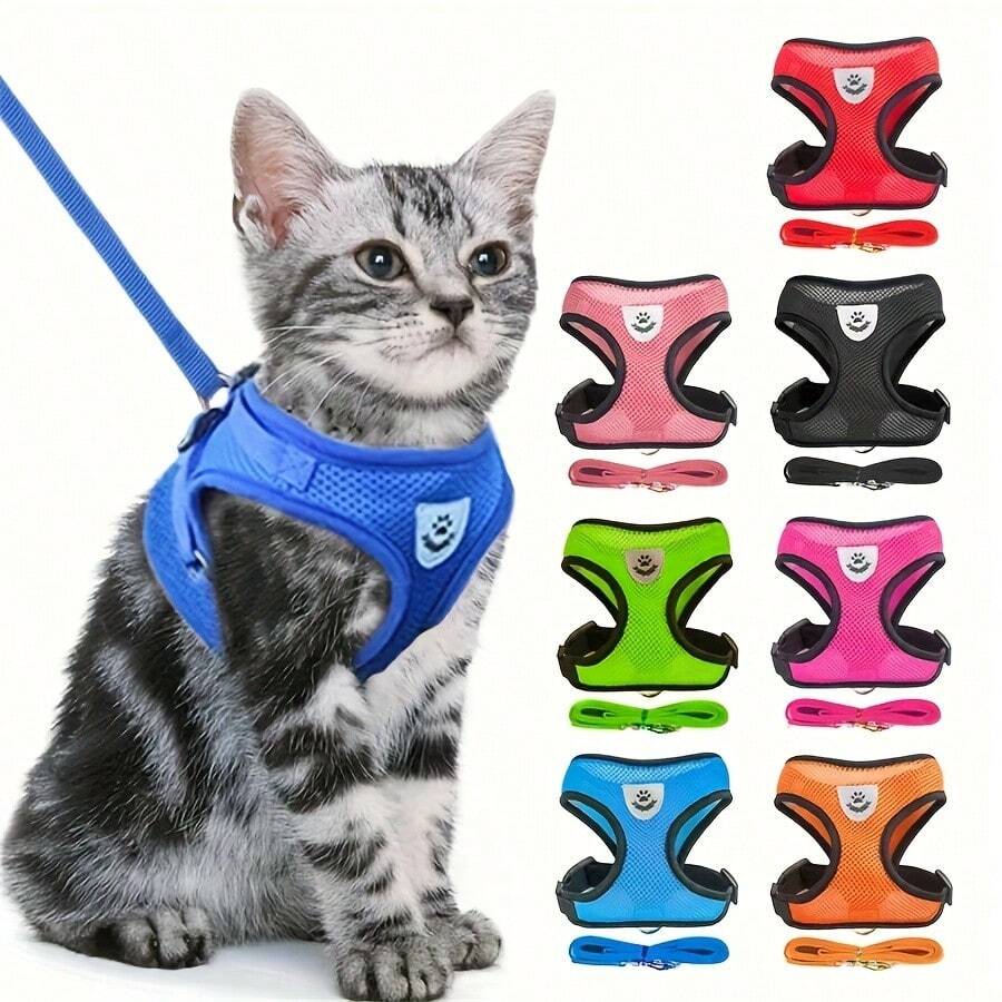 New Luminous Dog Harness And Leash Set, Available In Multiple Colors And Sizes, Suitable For Cats, Dogs And Various Pets