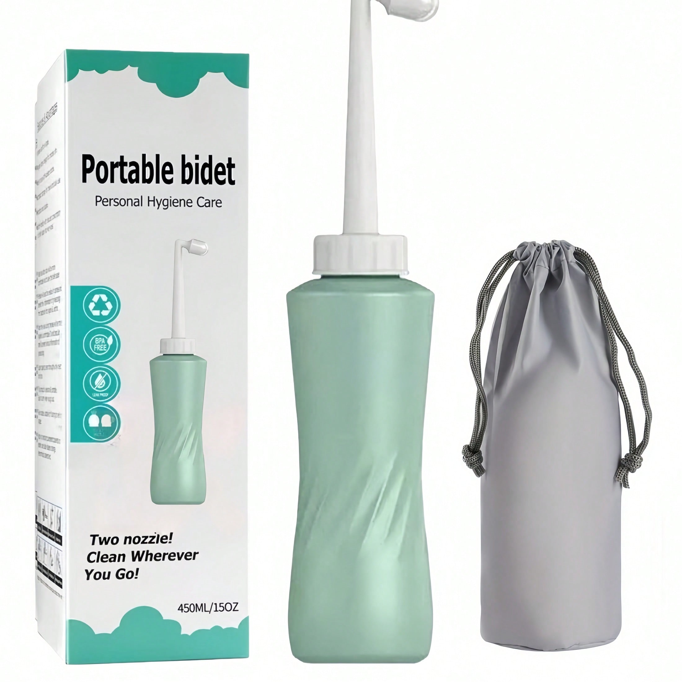 Pieza Botella portátil de lavado íntimo para viajes, Botella de limpieza manual a prueba de fugas de 500ml/350ml