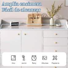 Cajonera Moderna De Madera Mueble Con 2 Puertas Y 5 Cajones - Claro Marrón + Blanco - Ver 4