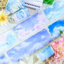 2m/Roll Grassland Transparent PET Tape Sky Masking Tape 3D Crystal Ink Decorative Stickers For Diary Scrapbooking Journal Stationery 100cm Loop - PET Tape - View 3