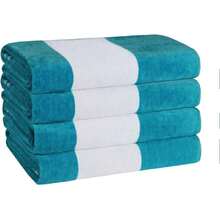 Toallas de Playa de algodón Rayas, Toallas Coloridas para Adultos, niños, Piscina, natación, Arena, Viajes, Grandes de Gran tamaño, absorbentes, de Secado rápido, básico de baño, colección,40839921 - Azul Marino - Ver 6