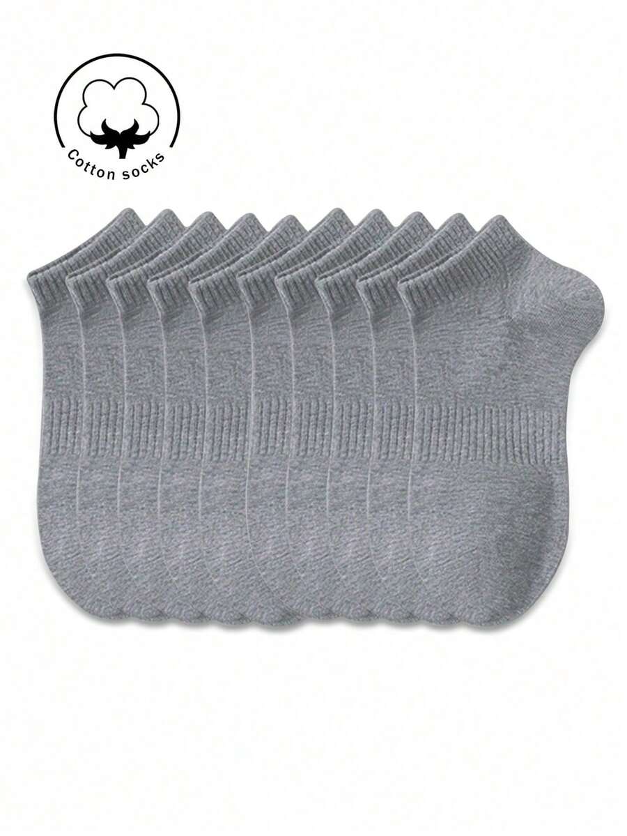 3/6/9双装女士棉袜，短袜，隐形袜，灰色袜，黑色袜，白色袜，女士袜，可爱袜，女童袜，适合秋冬春夏四季穿着，网眼透气设计，吸湿排汗，柔软舒适，适合各种场合，如节日、运动、休闲、商务等，全年可穿，颜色随机搭配。 - 灰色 - 查看 1