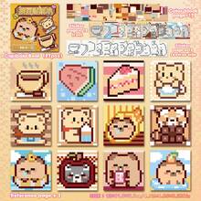 Mini libro de pegatinas de píxeles, pegatinas de estilo graffiti de píxeles lindas, arte de pegatinas de píxeles hecho a mano, libro de pintura de pegatinas divertido, suministros de scrapbooking, papelería, pegatinas divertidas - Multicolor - Ver 10