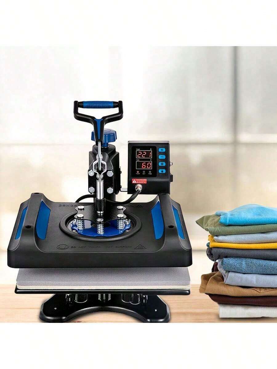 Heat Press Machine, 12 X 15 Inches, Fast Heating, 360 Swing Away Digital Sublimation T-Shirt Vinyl Transfer Printer With Anti-Scald Surface, Canvas Bag, Pillow, Banner, Blue - 12 x 15 英寸 - 查看 1