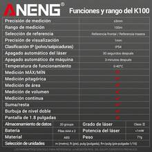 100m Telémetro Láser Medidor De Distancia Distanciómetro Aneng K100 - Negro - Ver 10