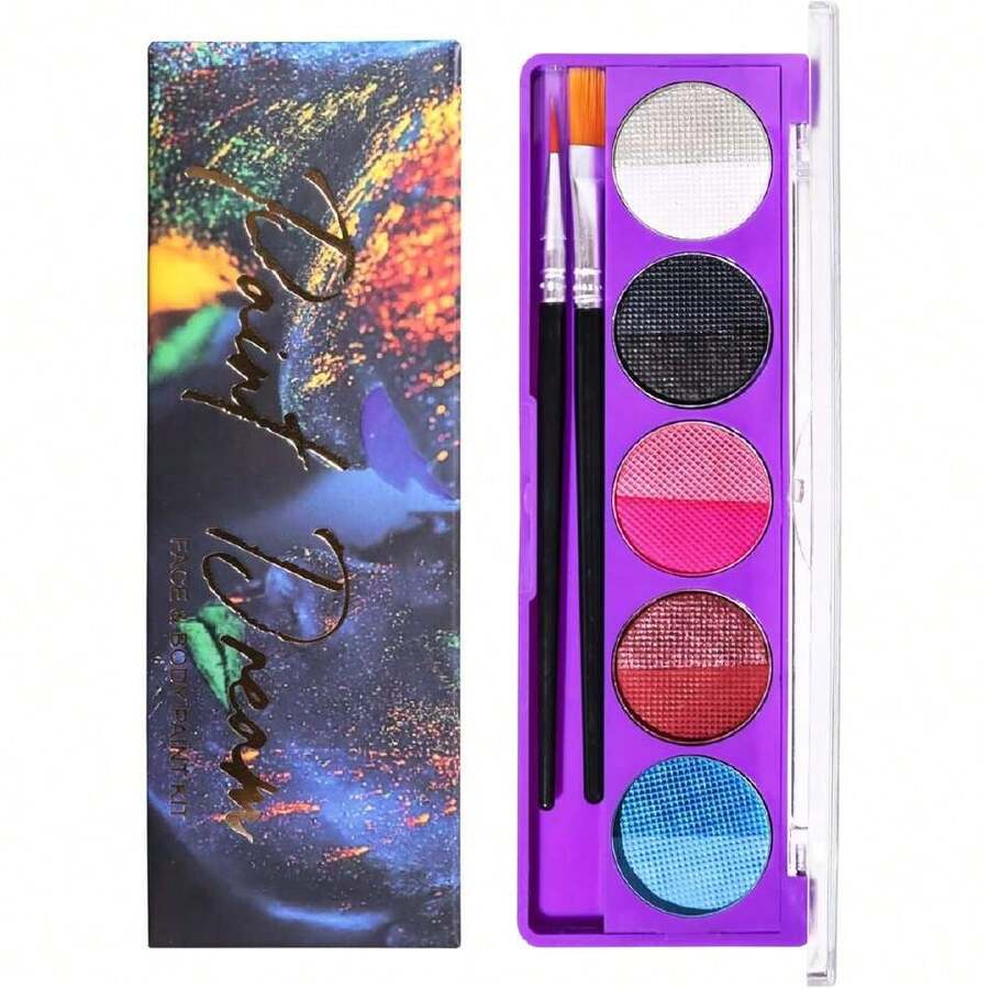 Pintura Corporal Soluble en Agua Navidad, Maquillaje Paleta de Delineador de Ojos de 10 Colores, Altamente Pigmentado, Maquillaje de Pintura para la Cara y el Cuerpo, Brillo UV para Adultos y Niños, No Tóxicas (B),40855845 - Negro - Ver 1